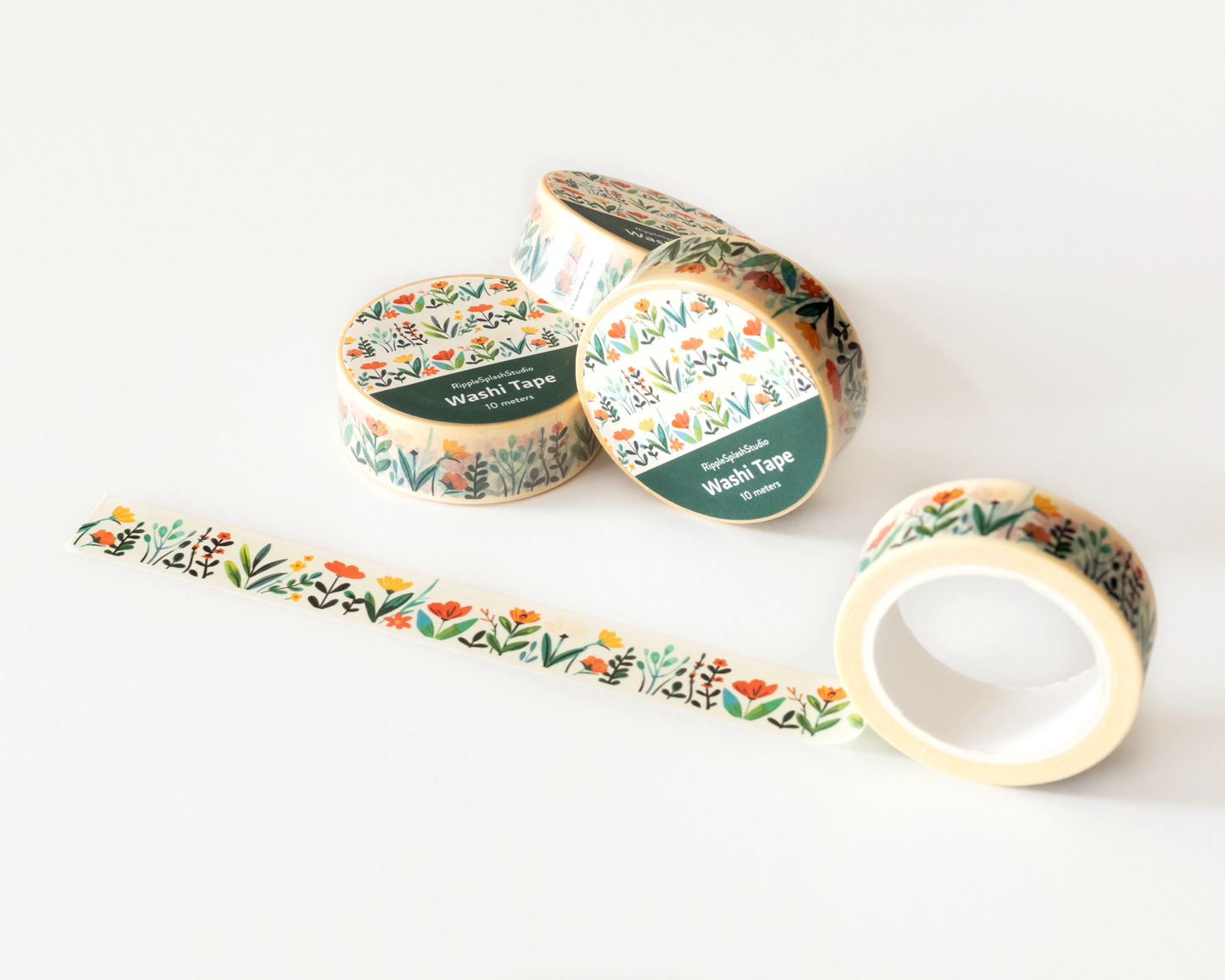 Ruban Washi Botanique Fleurs Sauvages