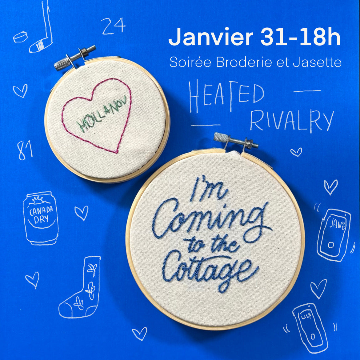 Embroidery and Chat Evening - Heated Rivalry in Montreal