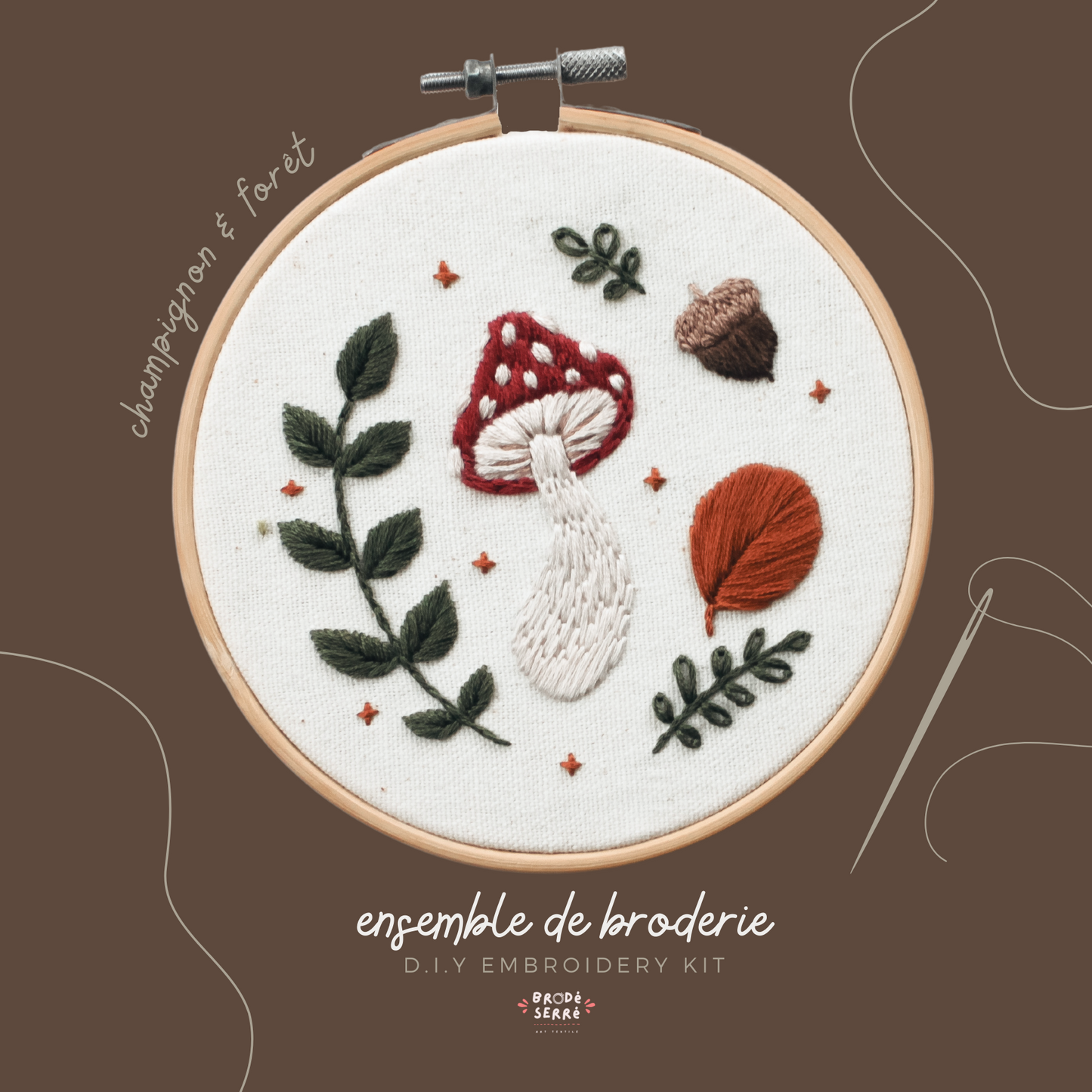 Ensemble de broderie - Champignon & Forêt - BRODÉ SERRÉ