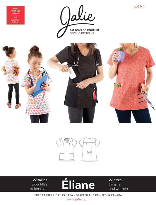 Scrub top Éliane 3882 | Paper pattern - Jalie
