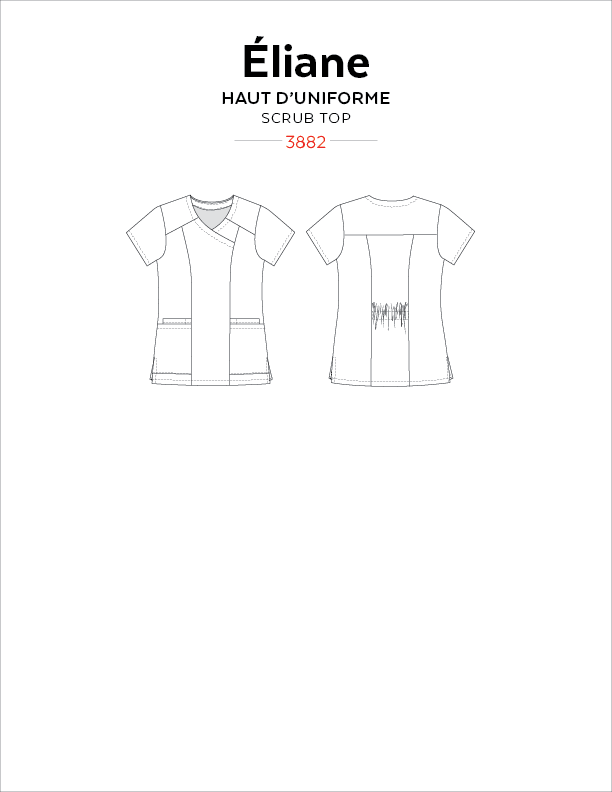 Scrub top Éliane 3882 | Paper pattern - Jalie