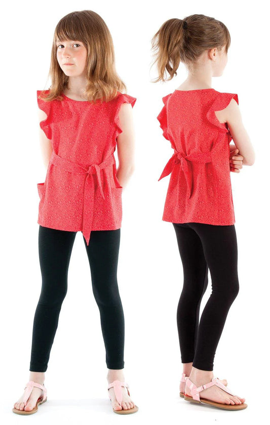 ADÈLE Tunic Top with Flounce Sleeves 3888 | Paper Pattern - Jalie