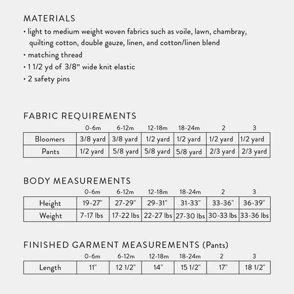 Patron de couture pour culottes et pantalons bouffants - Patron papier - Wiksten