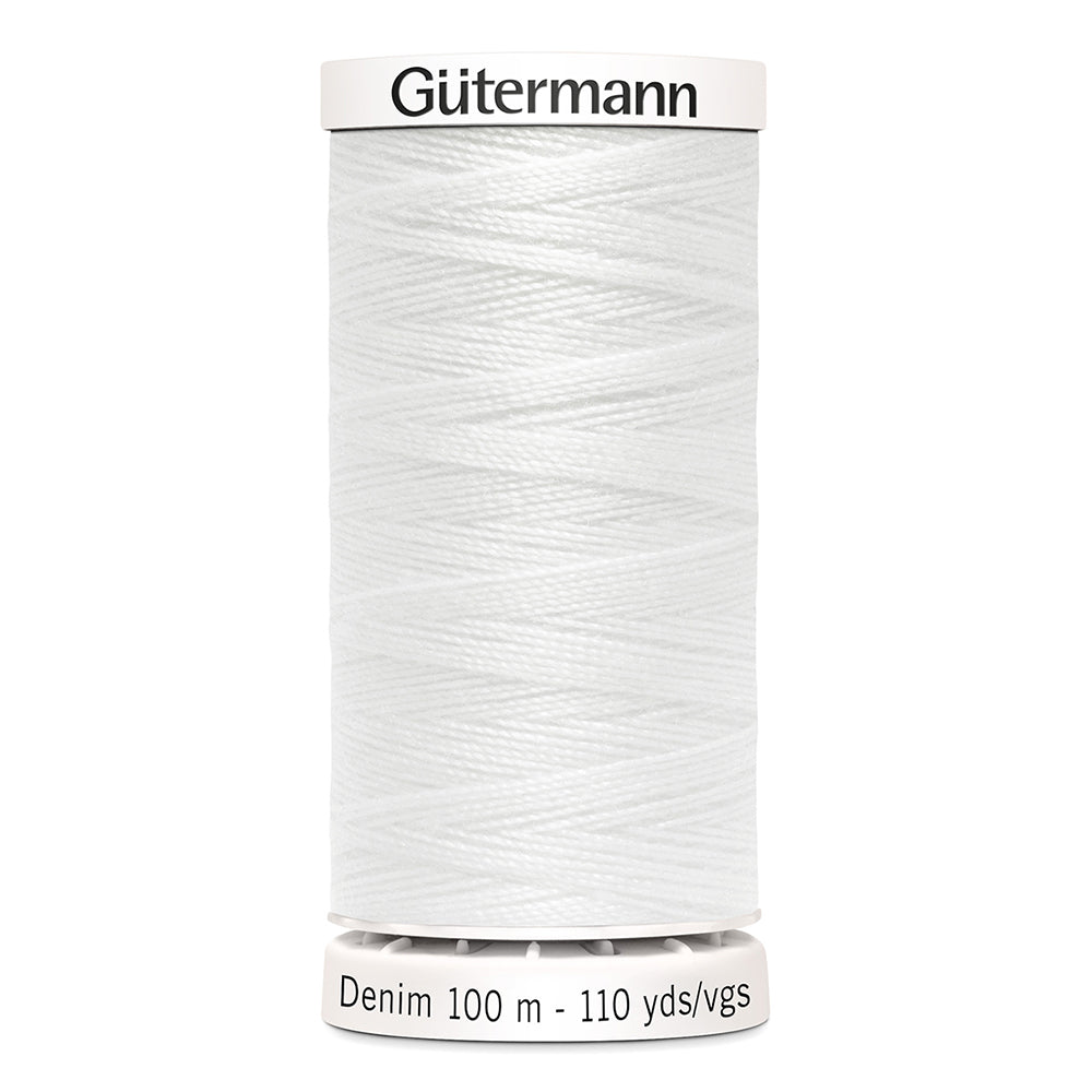 Fil à coudre - Denim - Blanc - GÜTERMANN