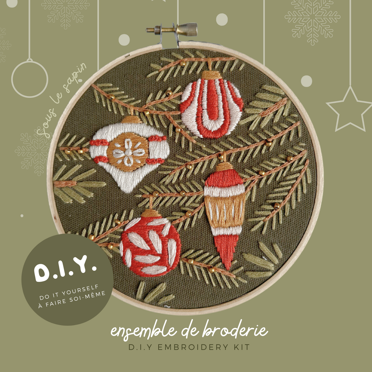 Ensemble de broderie - Sous le sapin - BRODÉ SERRÉ