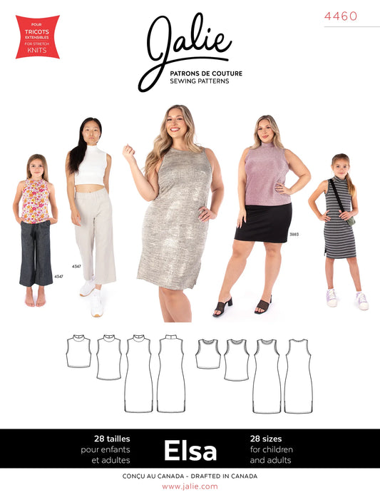ELSA 4460 Sleeveless Tops and Dress | Paper Pattern - Jalie
