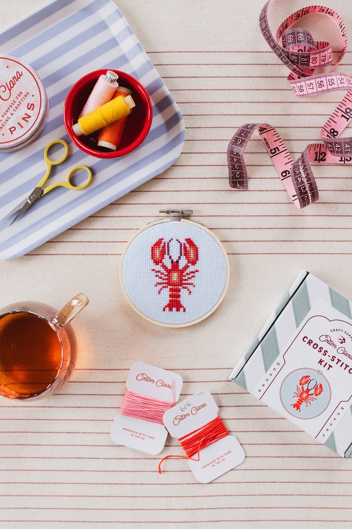 Lobster cross-stitch kit