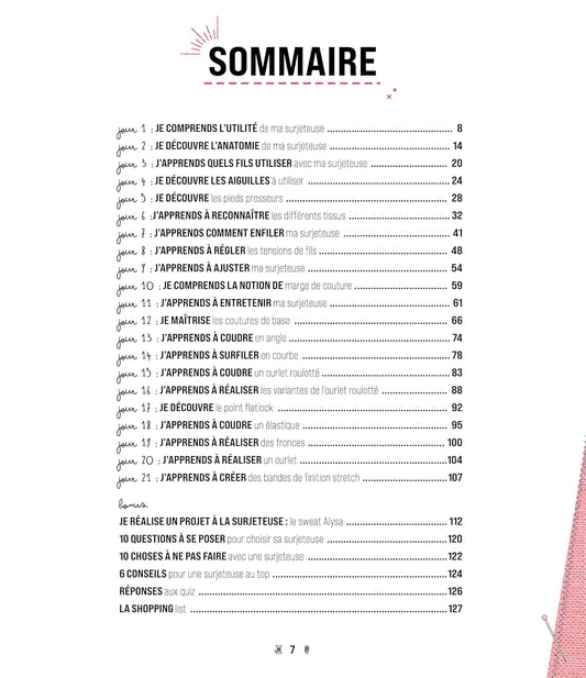 21 jours pour apprendre à coudre à la surjeteuse