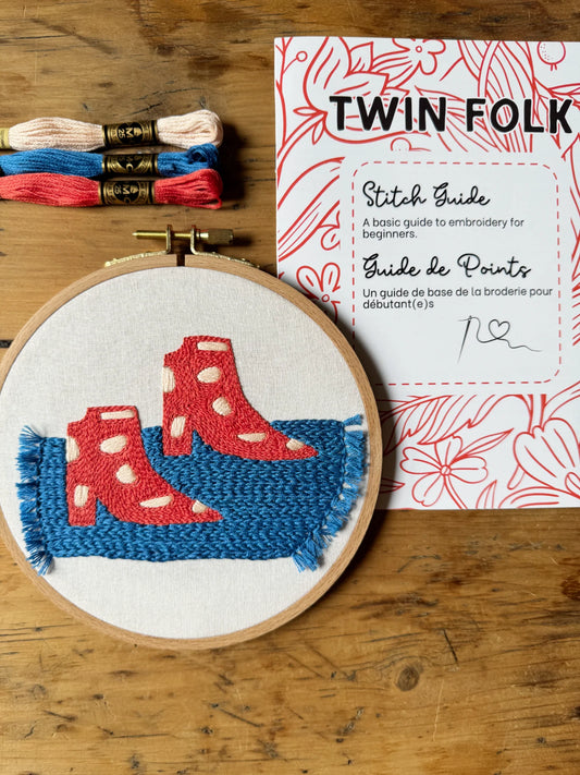 Embroidery Kit - Boots by Dominique Besner - Twin Folk