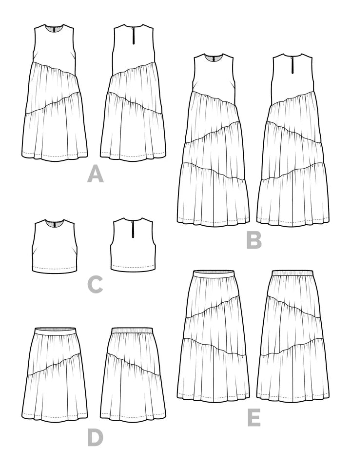 Robe, haut et jupe AZURE | Patron papier - Closet Core Patterns