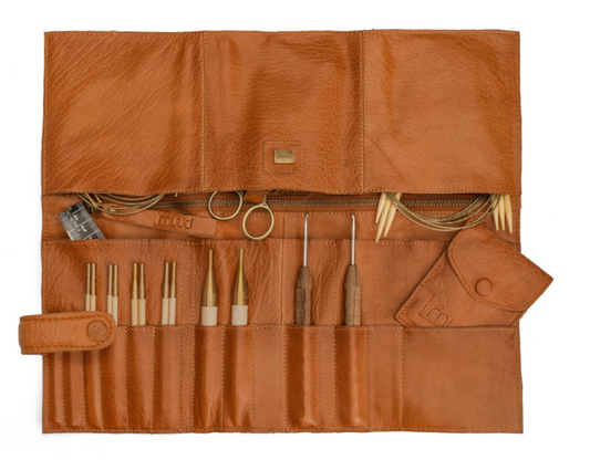 Leather knitting needle storage case - Muud