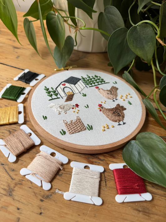 Embroidery Kit - Chicken Coop by Dominique Besner - Twin Folk