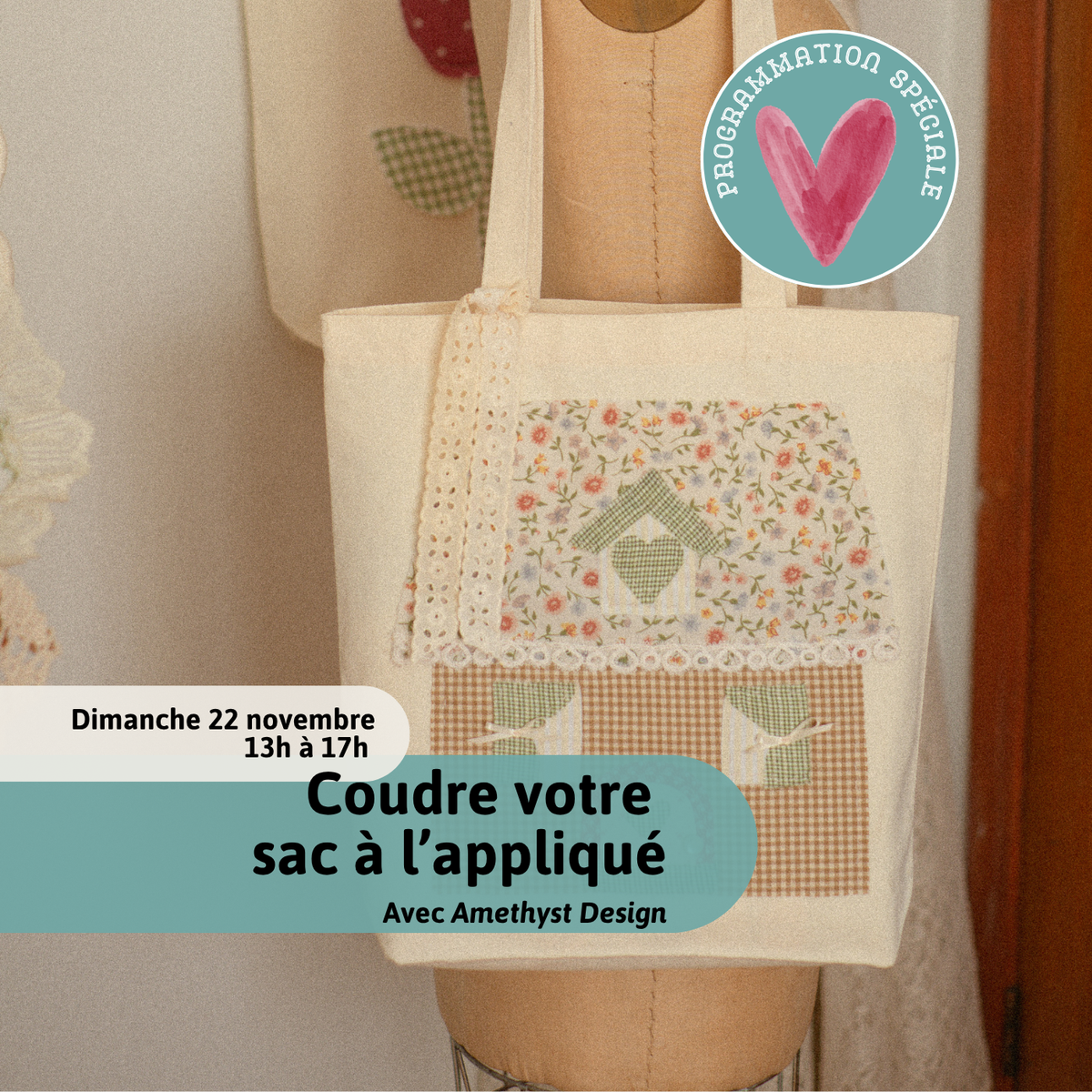 Coudre un sac appliqué avec Amethyst Design