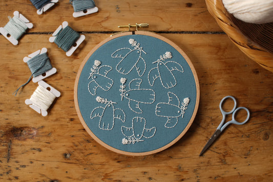 Embroidery Kit - Bird in Harmony (Blue) - Twin Folk