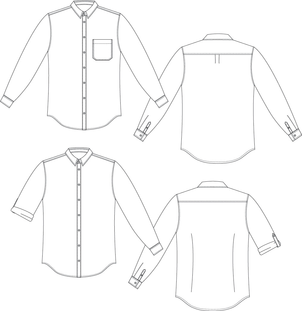 Fairfield Button-up Shirt - Patron PDF - Thread Theory