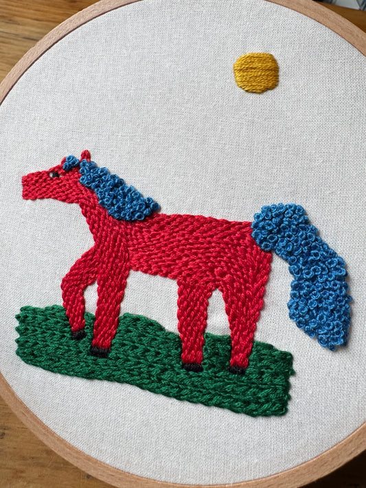 Embroidery Kit - Horse by Dominique Besner - Twin Folk