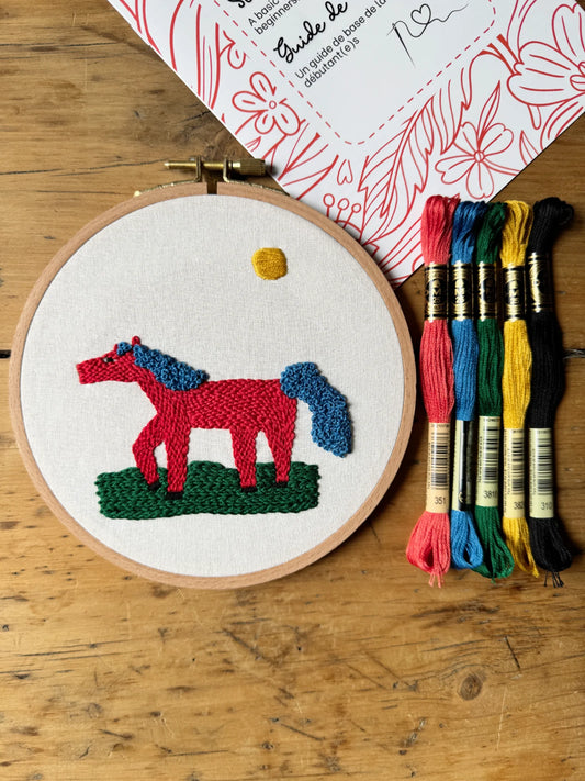 Embroidery Kit - Horse by Dominique Besner - Twin Folk