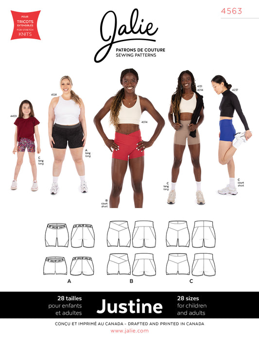 JUSTINE 4563 Fitted Athletic Shorts | Paper Pattern - Jalie