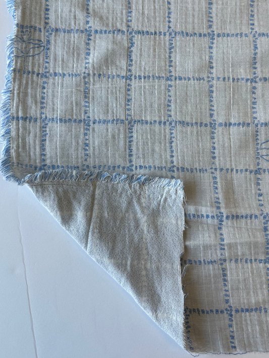 Coton double gaze - Faïence bleue