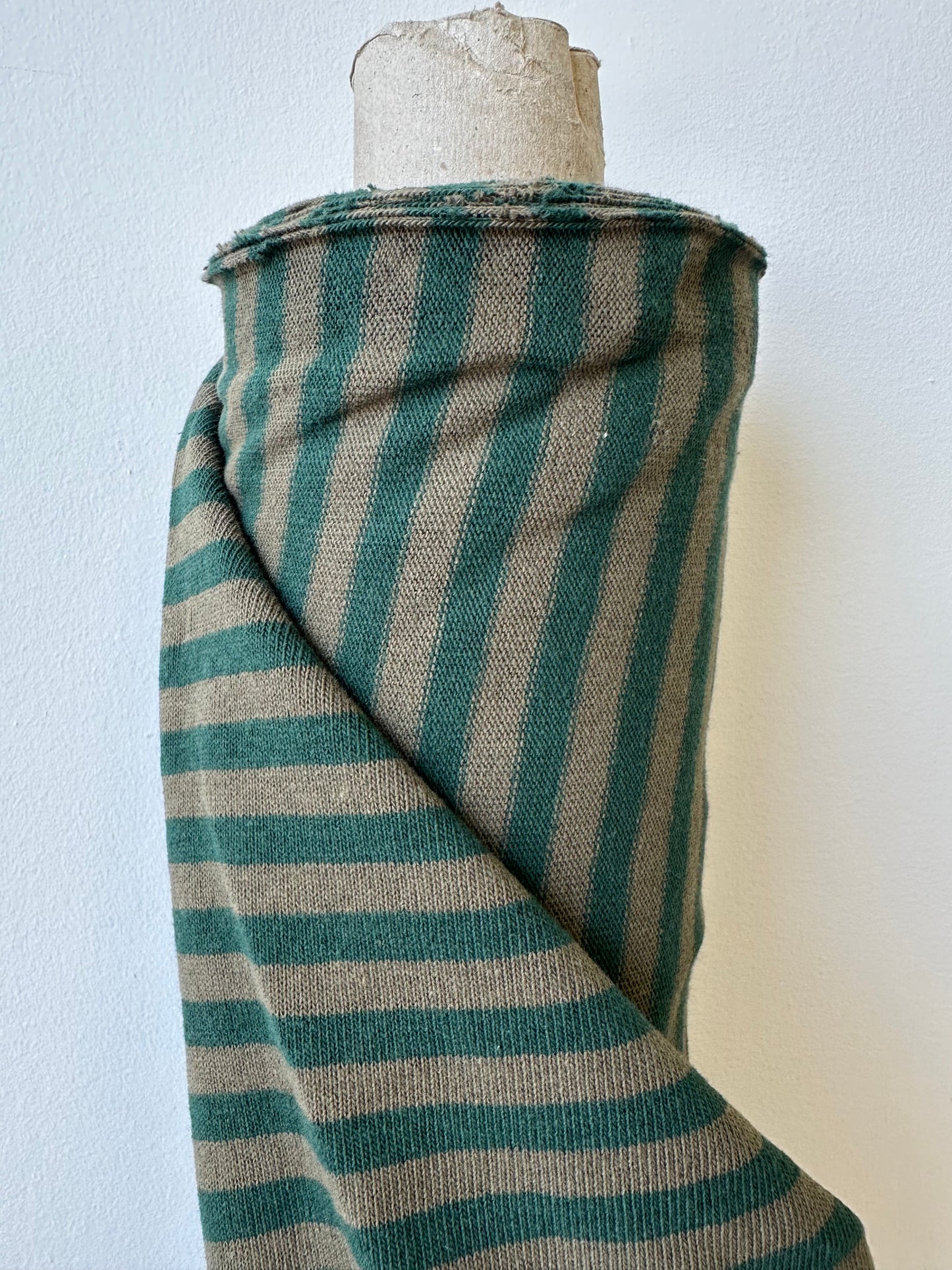 Striped jersey - Khaki and emerald