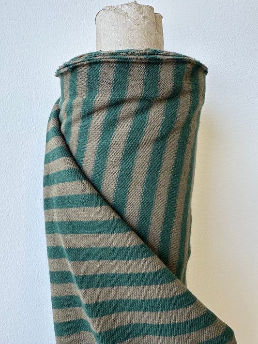 Striped jersey - Khaki and emerald