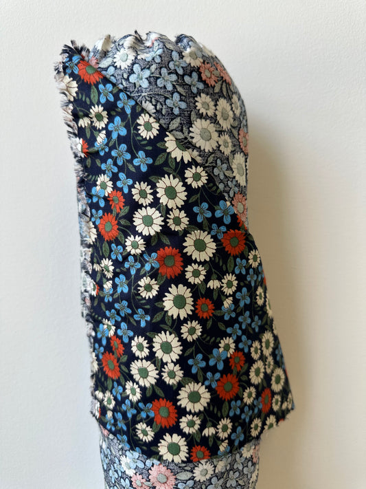 Cotton veil - Red and blue flower
