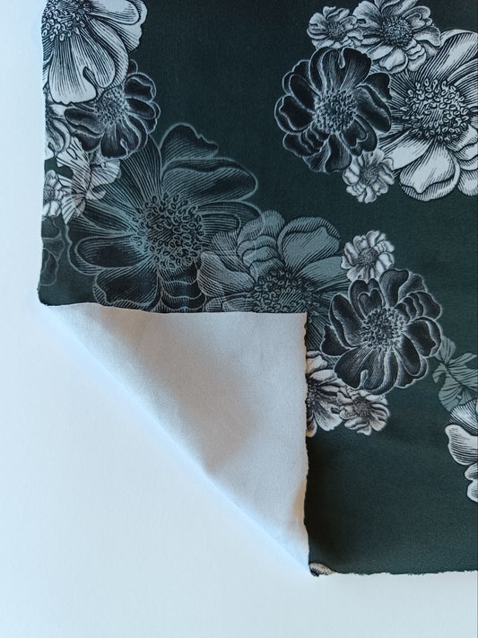 Tissu à maillot - Vert forêt fleuri