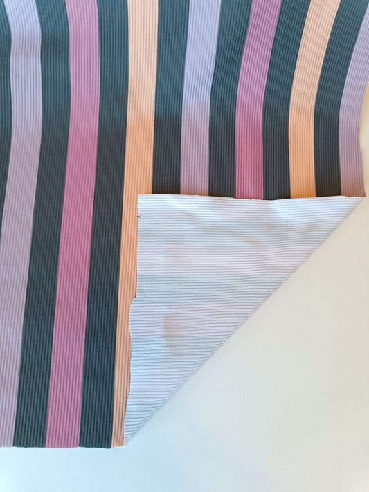 Tissu à maillot côtelé - Rayures