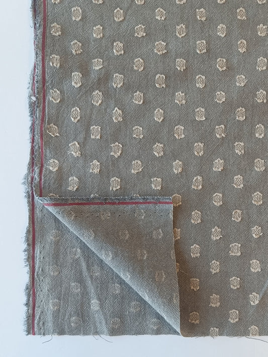 Jacquard de coton - Gris à pois