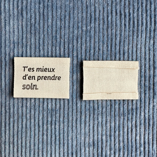 You better take care of it - Cotton labels in French