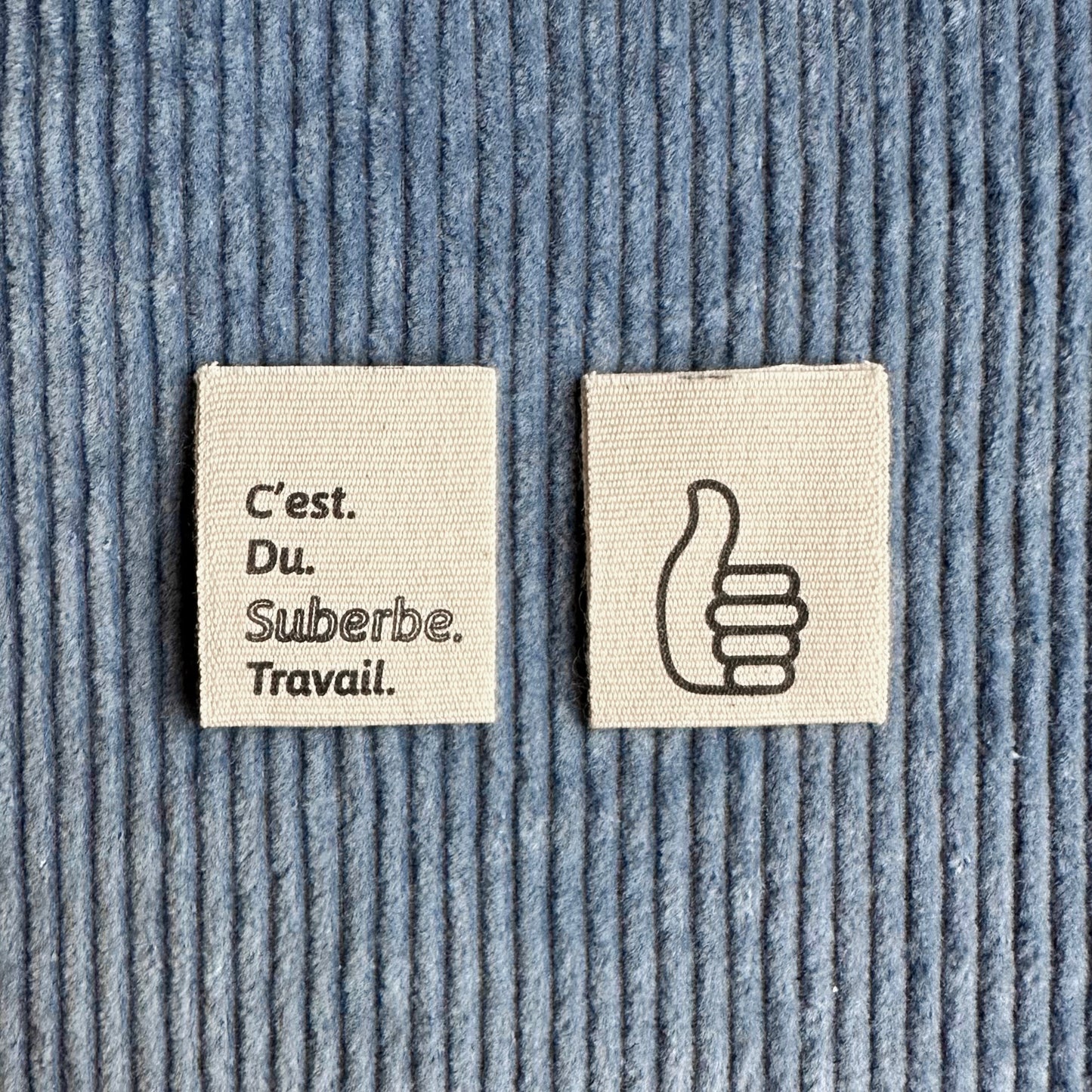 SUPERB WORK - Cotton labels in French