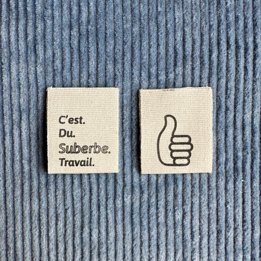 SUPERB WORK - Cotton labels in French