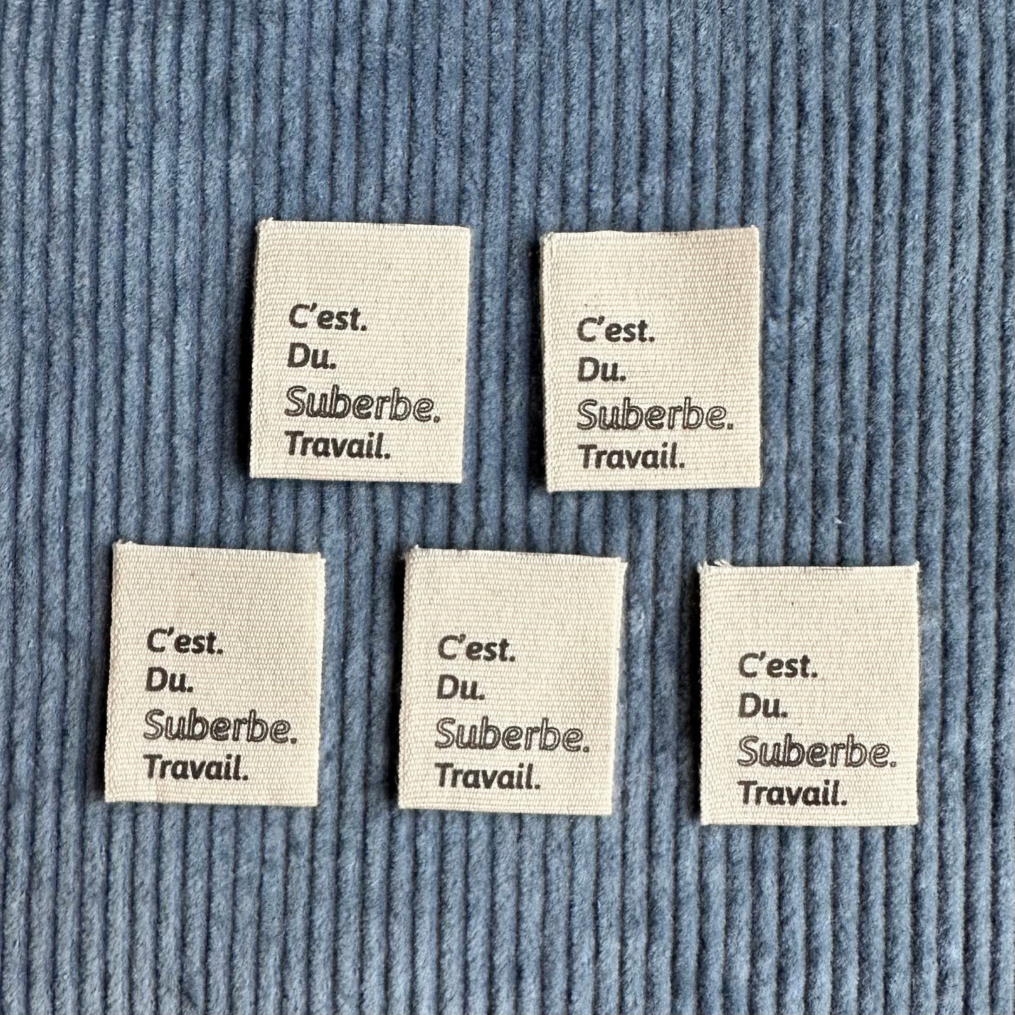 SUPERB WORK - Cotton labels in French