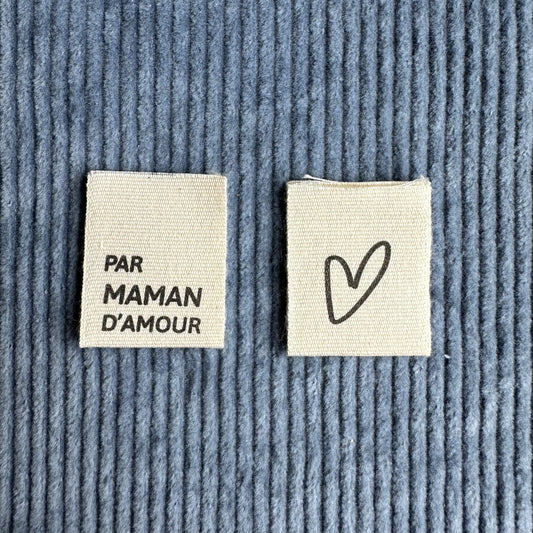 BY MAMAN D'AMOUR - Cotton labels in French