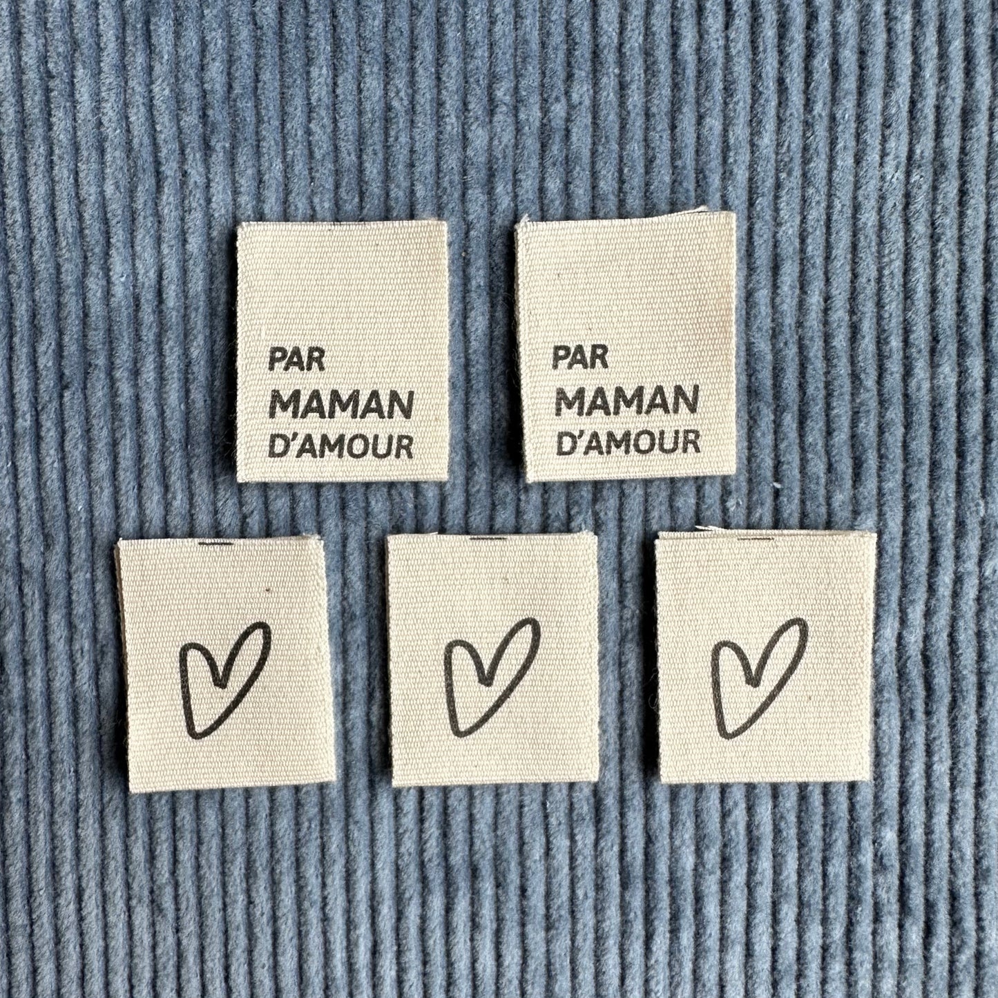 BY MAMAN D'AMOUR - Cotton labels in French
