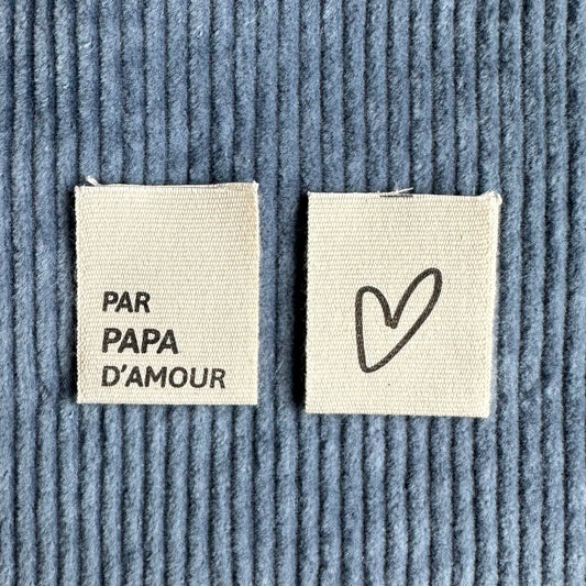 BY PAPA D'AMOUR - Cotton labels in French