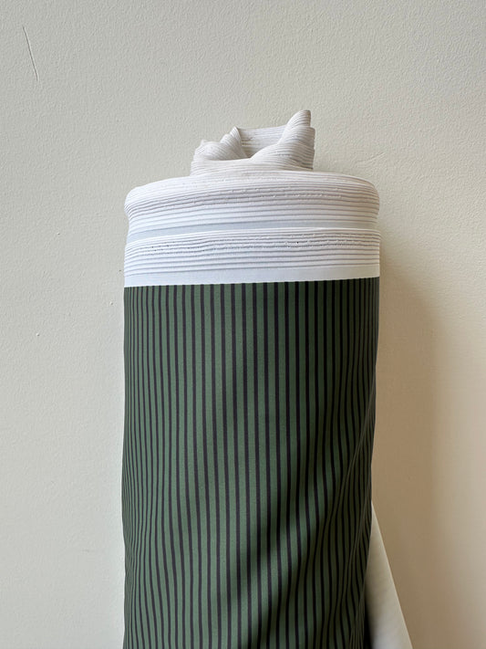 Jersey fabric - Khaki and black striped