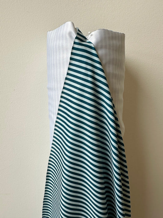 Jersey fabric - Mint green and turquoise stripes