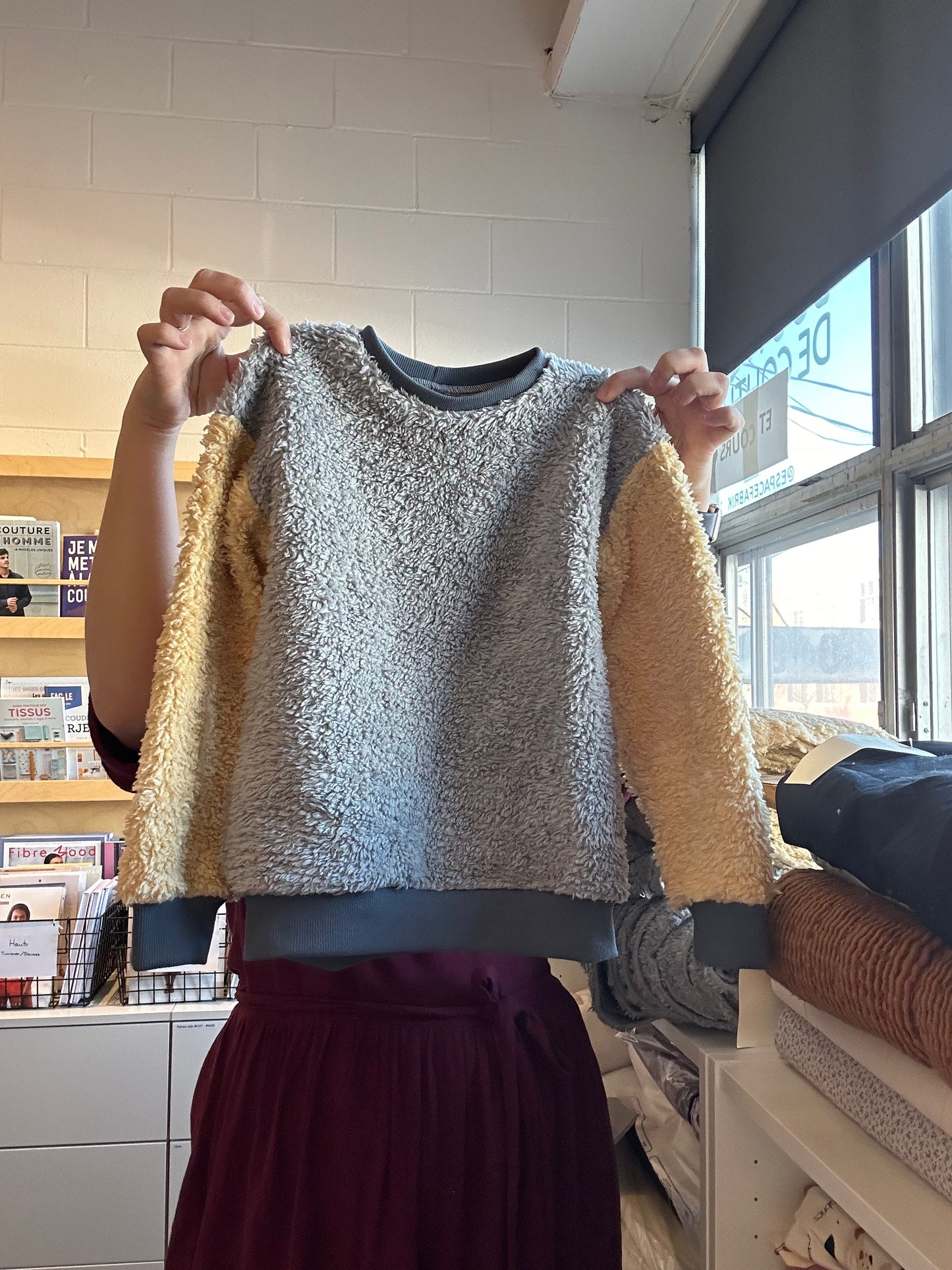 Sherpa coton - Bleu gris