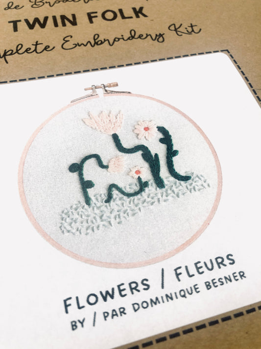 Embroidery Kit - Flowers by Dominique Besner - Twin Folk