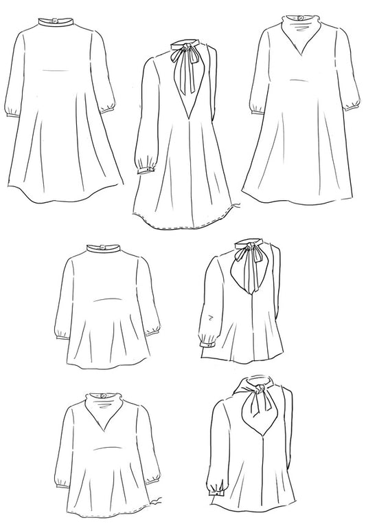 Mia Dress / Blouse - Paper Pattern - Maison Fauve
