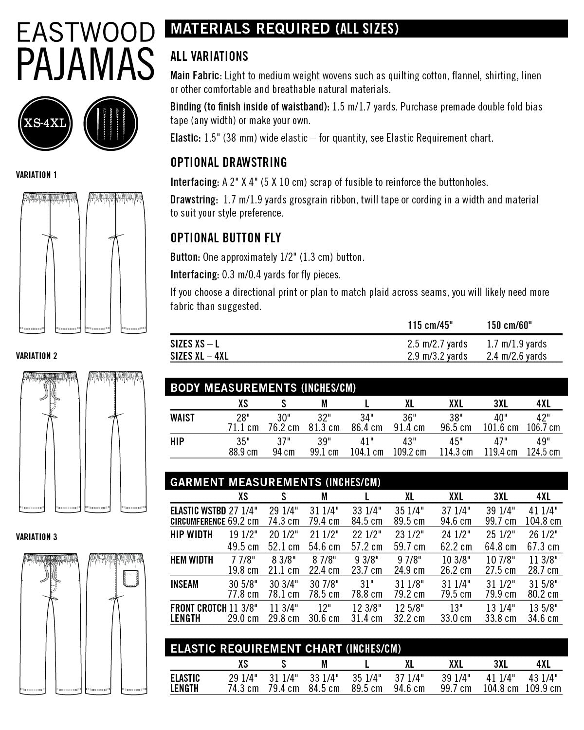Eastwood Pajamas - PDF Pattern - Thread Theory