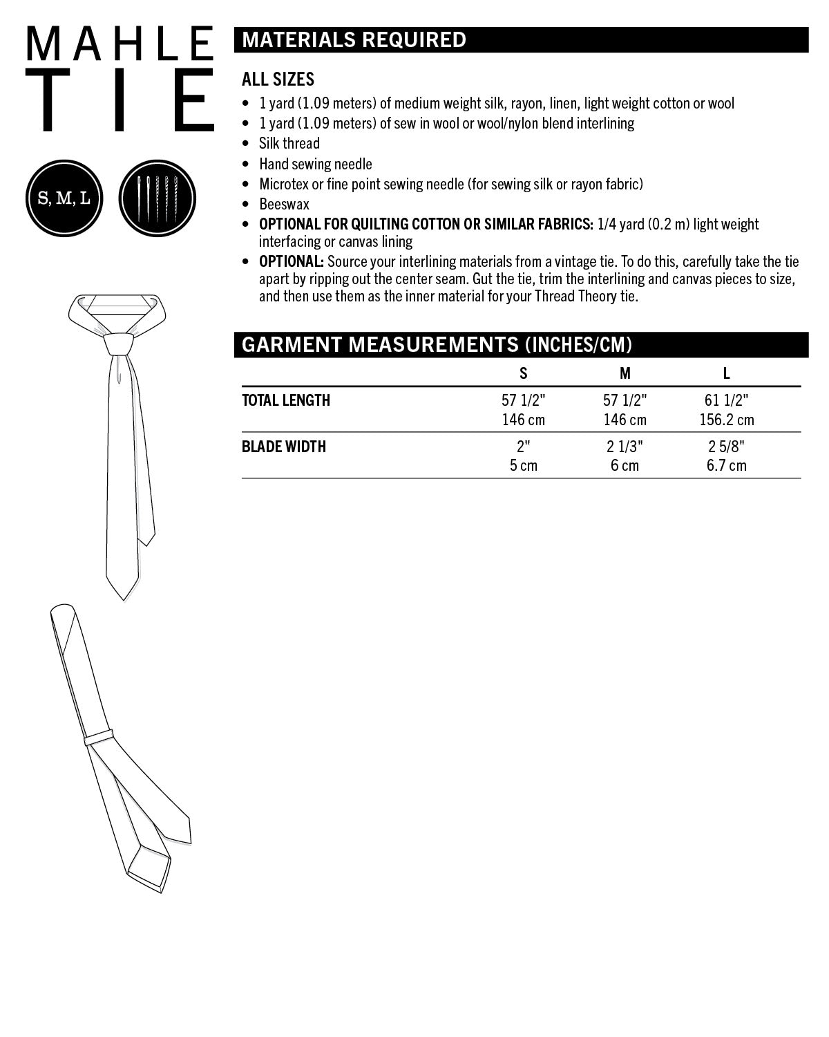 Mahle Tie - Patron PDF - Thread Theory