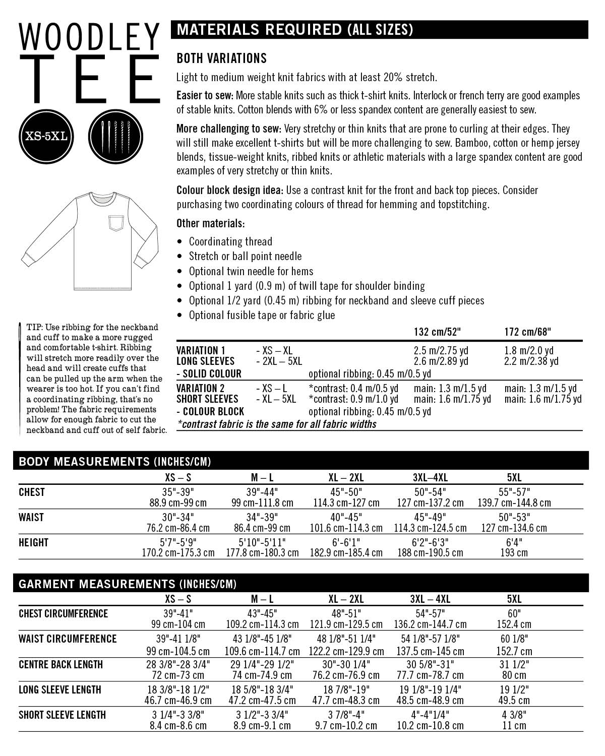 Woodley Tee - PDF Pattern - Thread Theory
