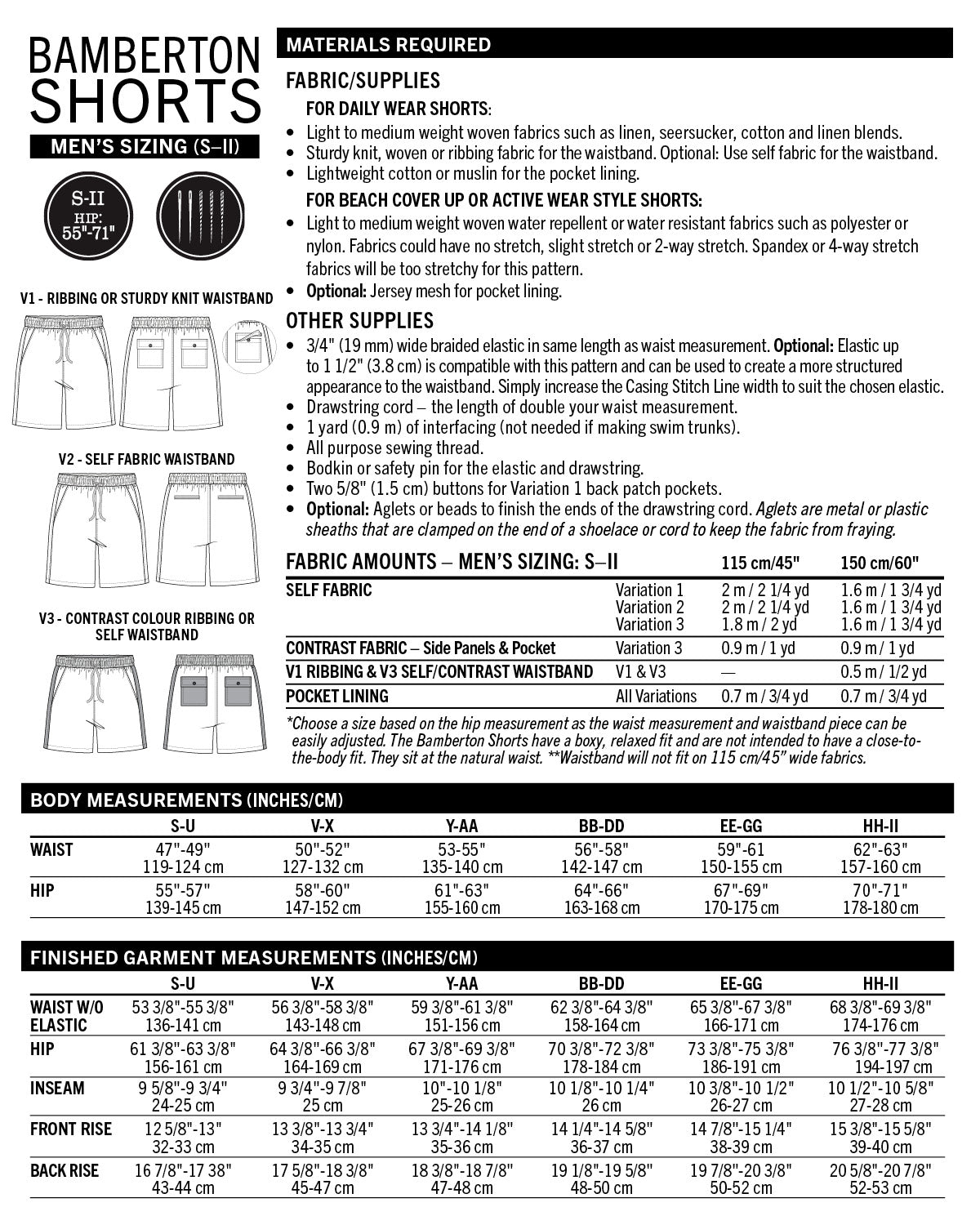 Bamberton Shorts - PDF Pattern - Thread Theory
