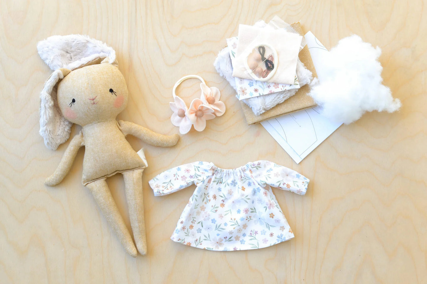 Sewing kit - Jeanne rabbit doll - My little moons