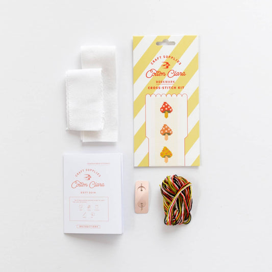 Kit marque-page au point de croix - Champignons | Cotton Clara