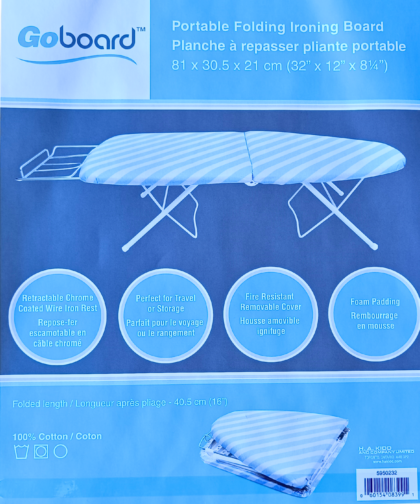 Table à repasser pliable 32" x 12" - Go Board
