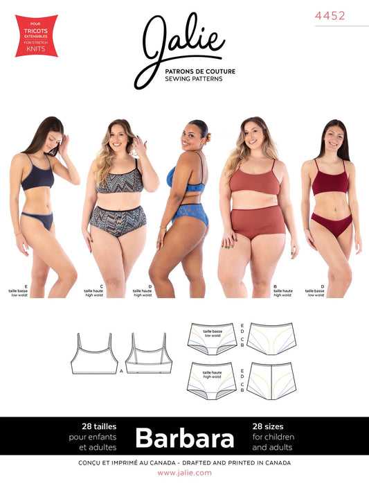BARBARA underwear set 4452 | Paper pattern - Jalie