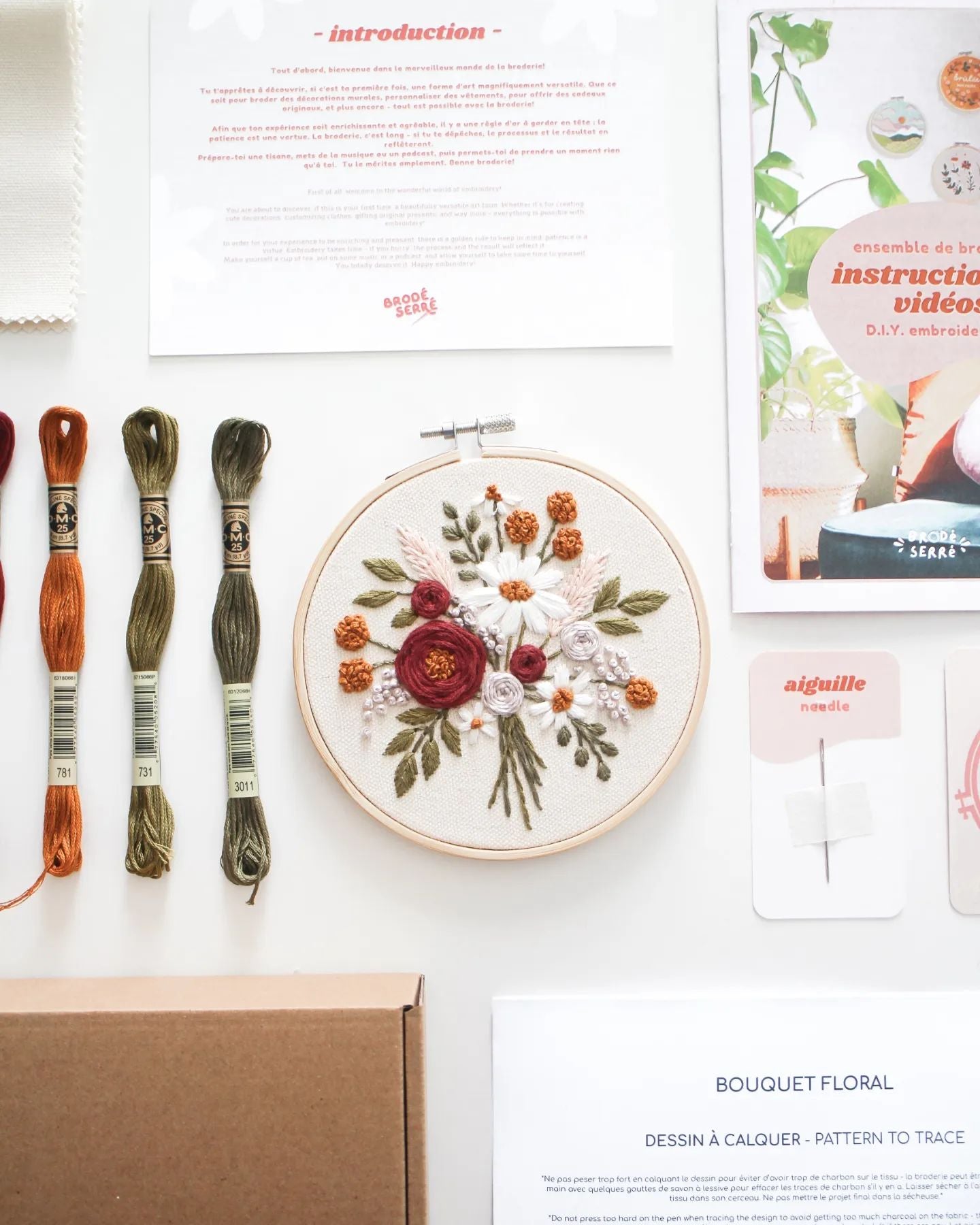 Embroidery Set - Floral Bouquet - TIGHT EMBROIDERED